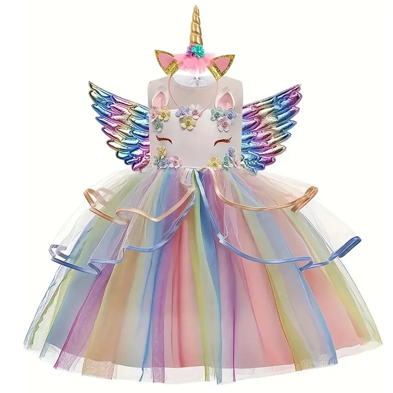 Baby Clothing Size - Children's Unicorn Princess Dress For Birthday