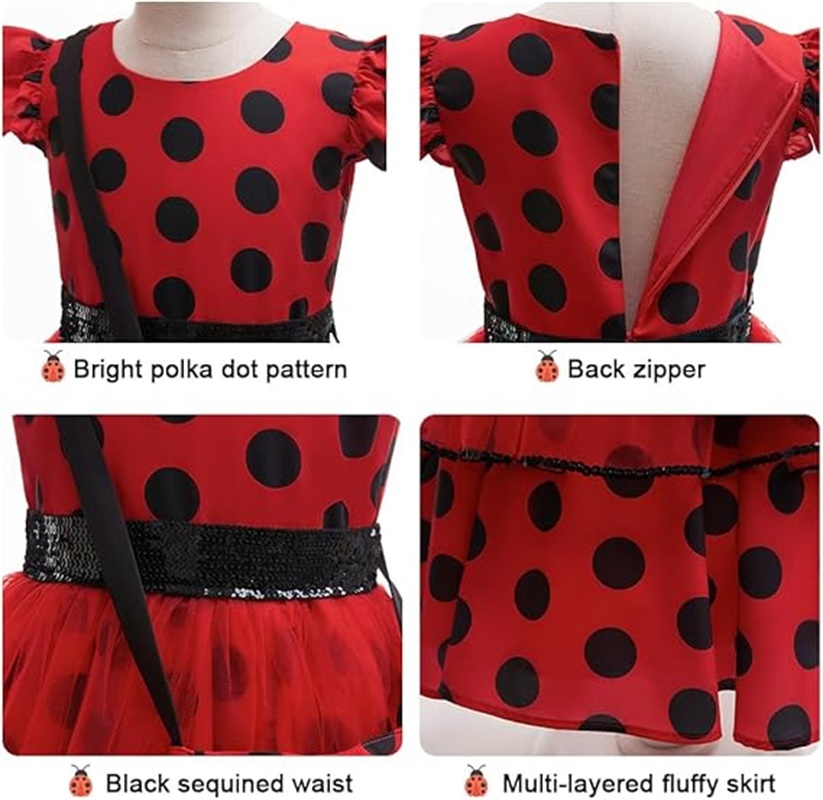 Girls Cosplay Costume Polka Do - Baby Clothing Size recension och pris